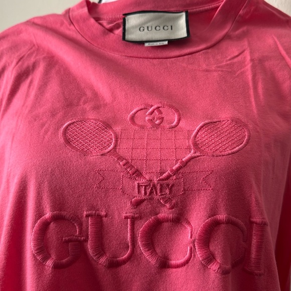 Gucci T Shirt with Embroidered Logo - Picture 5 of 7